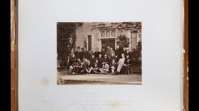 Group photograph of theological students at Cuddesden College, Oxford. Oswald Reichel 3rd from right in middle row.